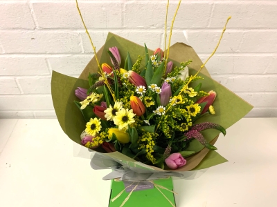 Spring hand tied